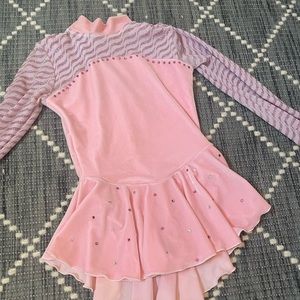 Pink dress with gems with ballerina and ice skating or just regular dress